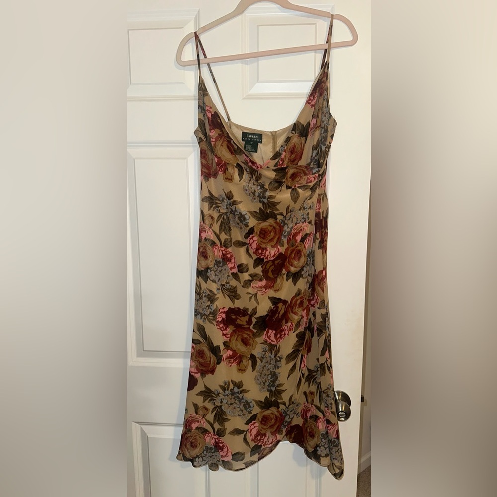 Ralph Lauren 100% Silk Floral Dress